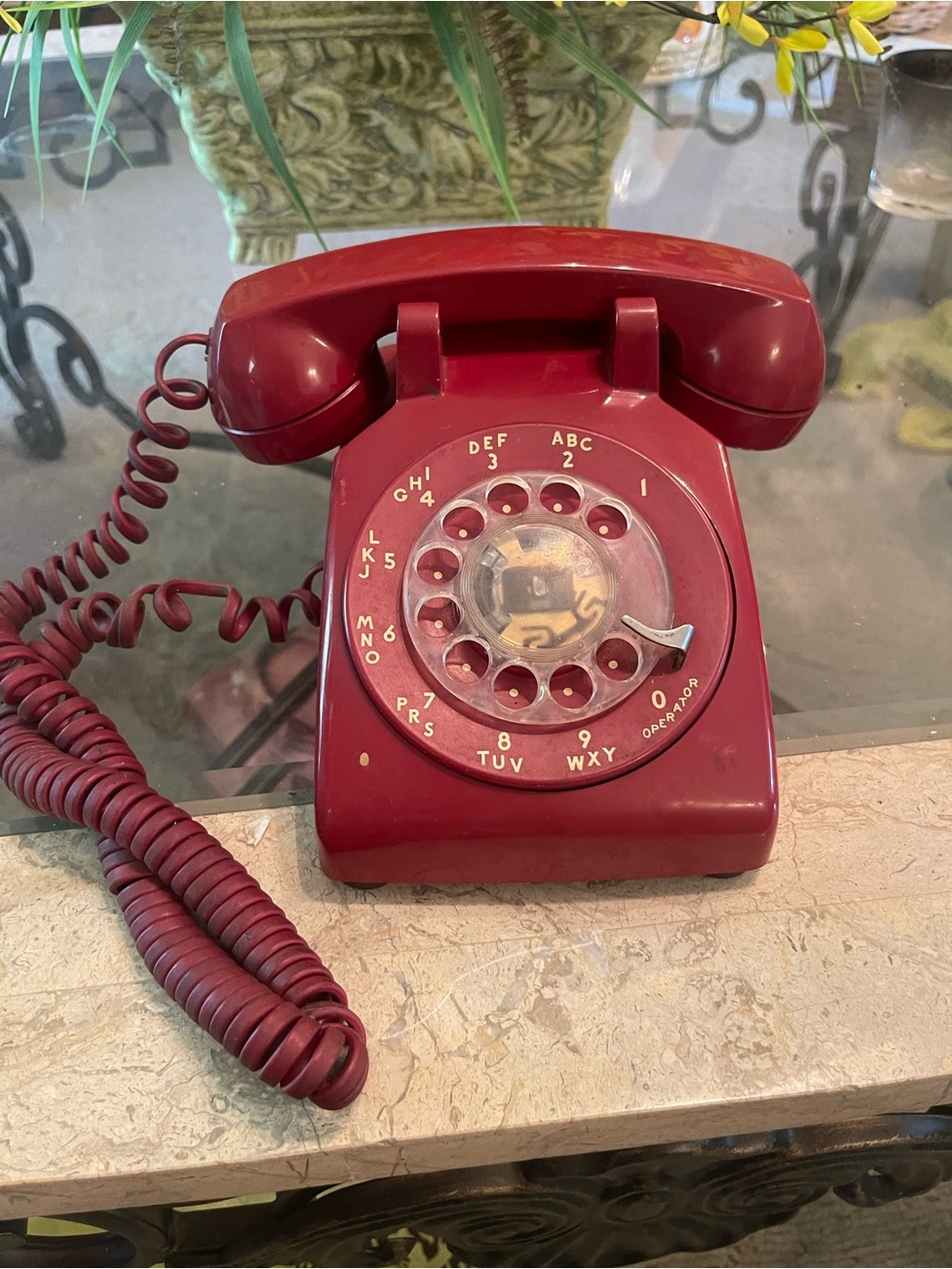 1950’s/1960’s Vintage Red Rotary Desk Telephone - Classic Style